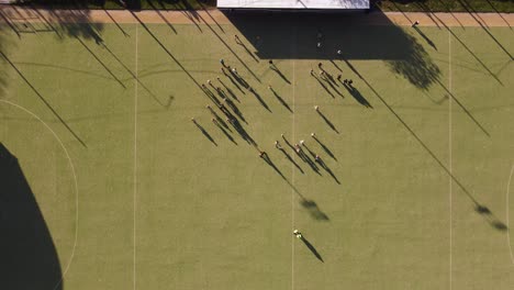 Hockey-teams-preparing-for-match,-Buenos-Aires-in-Argentina