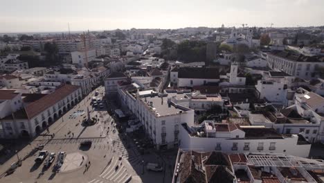 Aerial-View-Of-Republic-Square-And-Monument-of-the-Combatants-of-the-Great-War-in-Tavira
