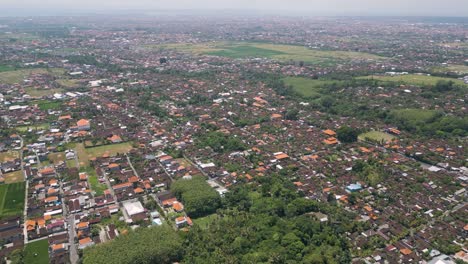 Aerial-view-of-the-big-village-of-Gianyar-city,-Bali