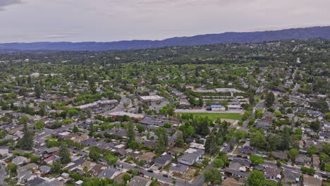 Redwood-City-California-Aerial-v2-panoramic-view-flyover-roosevelt-and-farm-hills-neighborhoods-with-emerald-hills-views-capturing-single-story-ranch-style-houses---Shot-with-Mavic-3-Cine---June-2022