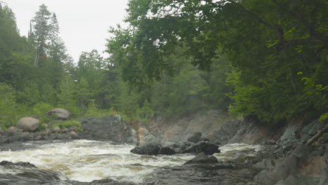 The-Batchawana-river-flows-over-some-rapids-toward-the-falls