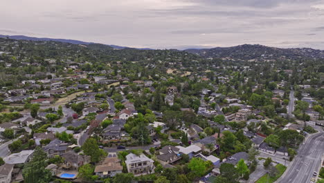 Redwood-City-California-Aerial-v3-low-flyover-farm-hills-residential-neighborhood-overlooking-at-emerald-hills-with-houses-built-on-hilly-landscape-at-daytime---Shot-with-Mavic-3-Cine---June-2022