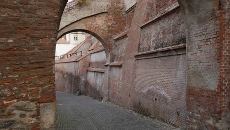 Brick-Passage-And-Pavement.-Abandoned-Narrow-Old-Street