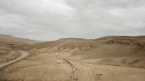 Drone-shot-of-hundreds-of-Israel-Soldier-Troops-Walks-During-Military-Operation