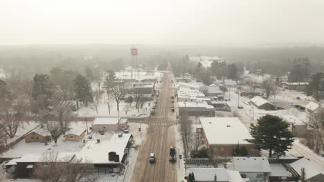 Aerial-of-downtown-Balsam-Lake-in-Wisconsin-during-winter