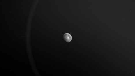 Luna-Gibosa-Creciente-En-El-Espacio-Con-Halo