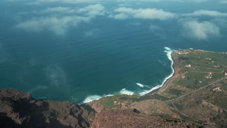Aerial-View-Through-Clouds-of-Beautiful-Ocean-on-the-Coast-of-Spain
