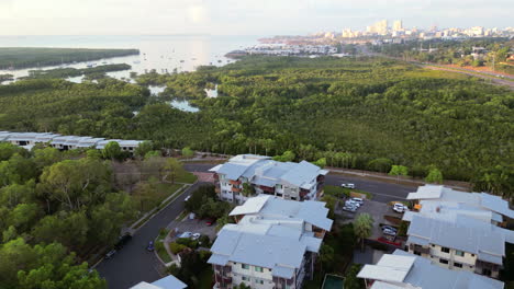 Aerial-Drone-Luxurious-Properties-in-residential-neighbourhood-suburb