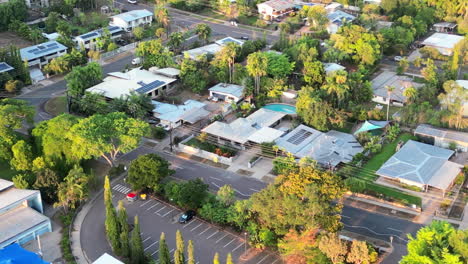 Aerial-Drone-over-Luxurious-Properties-in-residential-neighbourhood-suburb