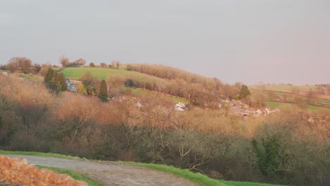 Slowmotion-shot-of-the-rural-countryside-of-Bristol,-England,-UK