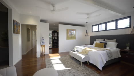 Contemporary-modern-bedroom-with-wooden-floor-boards