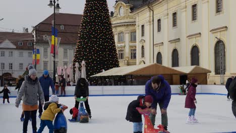People-Skating-Outdoor-At-Christmas-Market