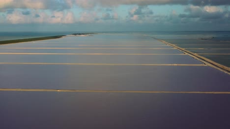 aerial-view-of-endless-salt-production-at-Las-Coloradas-lakes-in-Mexico-during-dusk