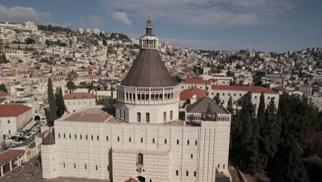 Aerial-View-of-the-Basilica-of-the-Annunciation-in-Nazareth
