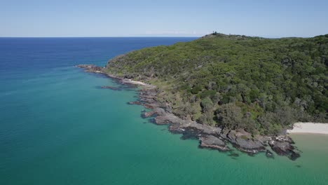 Impresionante-Paisaje-De-Double-Island-Point:-Impresionante-Destino-Costero-En-Cooloola,-Queensland