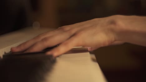 Close-Up-Of-Musician-Hands-Playing-Keyboard-Piano