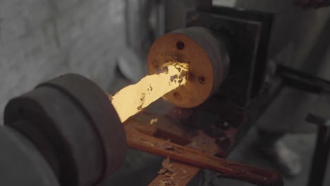 Metal-Forging,-Hot-Spinning-On-A-Lathe-During-Production