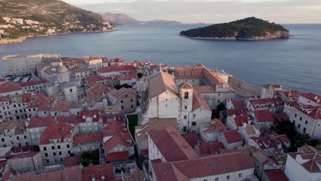 Dubrovnik-Wintersonnenuntergang-Von-Einer-Drohne