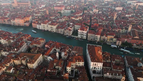 Venice-Cityscape-And-Venetian-Lagoon-From-Above---drone-shot