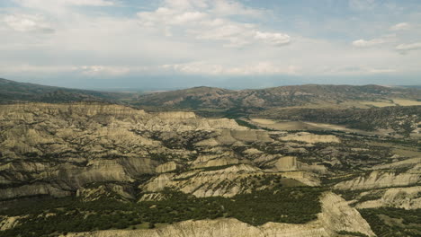 Rocky-badlands-landscape-with-eroded-ravines-and-hills-in-Georgia
