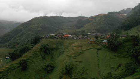 Rice-fields-in-Asian-mountains-on-cloudy-day