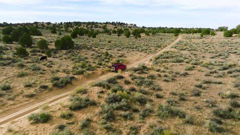 Wrangler-Jeep-Driving-Across-Off-Road-Trails-To-White-Pocket,-Utah,-United-States