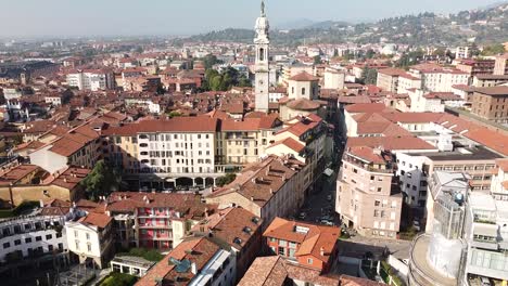 City-of-Bergamo-rooftops-on-sunny-day,-view-from-above