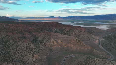 Scenic-Roads-Of-Parowan-Gap-In-Utah---aerial-drone-shot