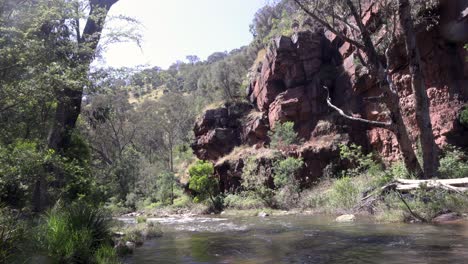 Ein-Hochlandfluss,-Der-Durch-Eine-Schlucht-Im-Australischen-Hochland-Fließt
