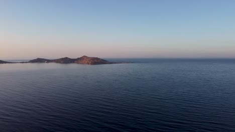 Serene-aerial-shot-of-the-sea-from-the-island-of-Paros,-Greece