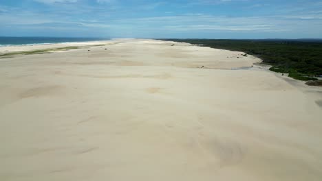 Aerial-shot-of-the-Sand-Dunes-near-Ana-Bay-NSW-Australia