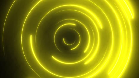 Abstrakte-Geometrische-Gelbe-Neonlichtanimation,-Neonlaserstrahlen