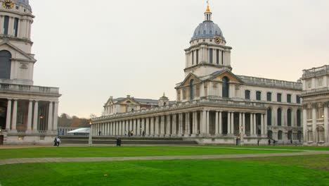 The-two-domed-towers-of-the-Old-Royal-Naval-College,-Greenwich,-London,-England