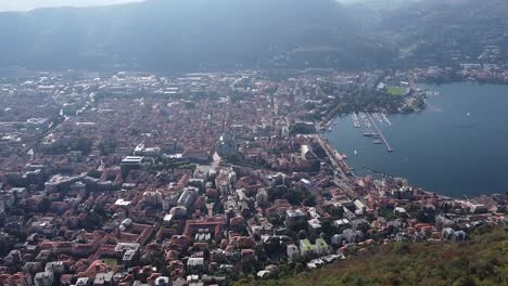City-of-Como-from-Brunate-village,-aerial-drone-view