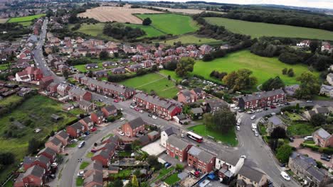Hemingfield-village-outskirts---green-fields,Barnsley,-aerial-overview