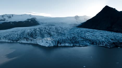 Aerial-drone-footage-of-Iceland-glaciers-during-sunset