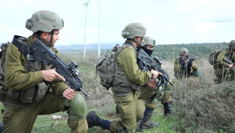 Golani-brigade-heavily-armed-infantry-soldiers,-IDF