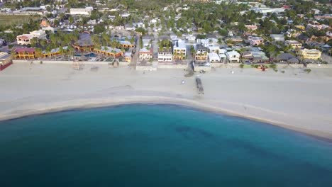 White-Sand-Beaches-in-Baja-California-Sur,-Mexico---Aerial-Drone-Overhead-View
