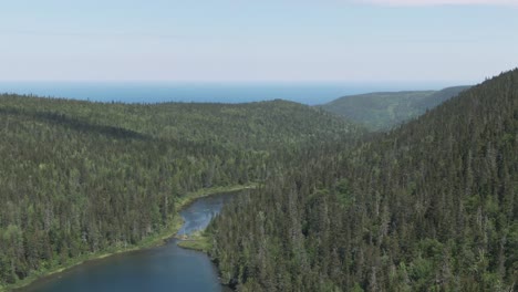 Erstaunlicher-Bergwald-Von-Saint-Anne-Des-Mont-In-Quebec---Luftaufnahme