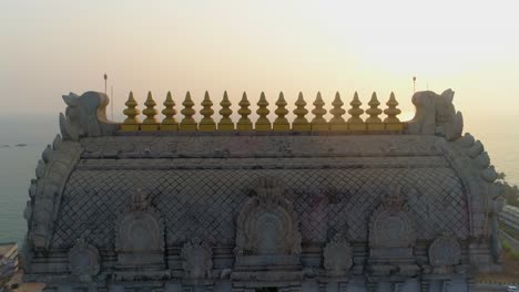 murudeshwar-shiva-statue-south-india-drone-sunset