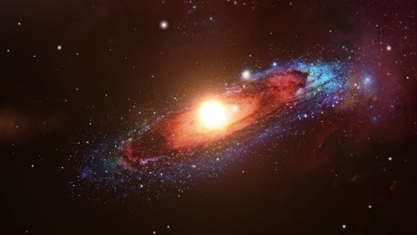 Una-Galaxia-Con-Un-Centro-De-Luz-Brillante-En-Medio-De-Una-Nube-Nebulosa