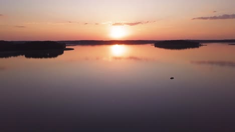 Sunset-Over-Lake-Aerial.-Slow-Sideways-Move