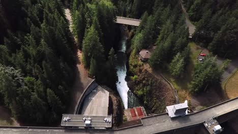 Üppig-Grüne-Landschaft-Aus-Dem-Wasserreservoir-In-Wynoochee-Lake-Dam,-Washington