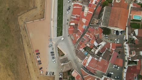 Aerial-high-angle-view-of-an-old-town