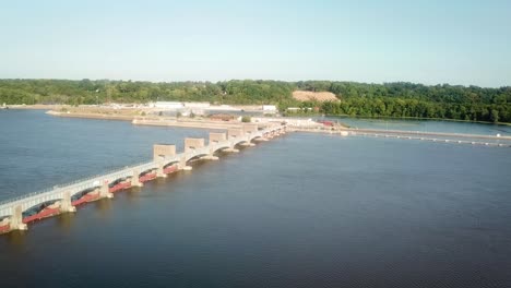 Aerial-view-of-the-Lock-and-Dam-number-14-in-the-Mississippi-River