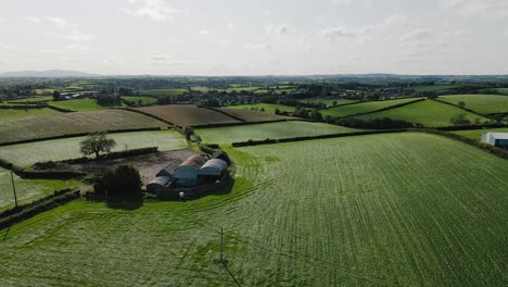 Wide-angle-panning-aerial-view-of-Irish-countryside