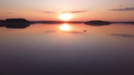 Sunset-Over-Lake-Aerial-Shot