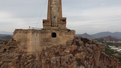 huge-Christ-statue-top-of-a-hill-in-Monteagudo,-near-Murcia-city
