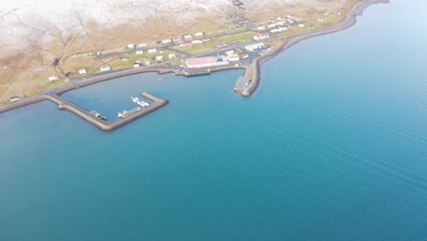 Aerial-view-of-Reykjavik-coastline-in-Iceland