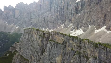 Aerial-Tectonic-plates-forming-ridges-in-a-mountain-area-Dolomites,-Alleghe,-Italy